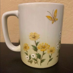 Vintage Otagiri coffee mug-butterflies&sunflowers